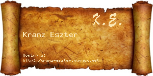 Kranz Eszter névjegykártya